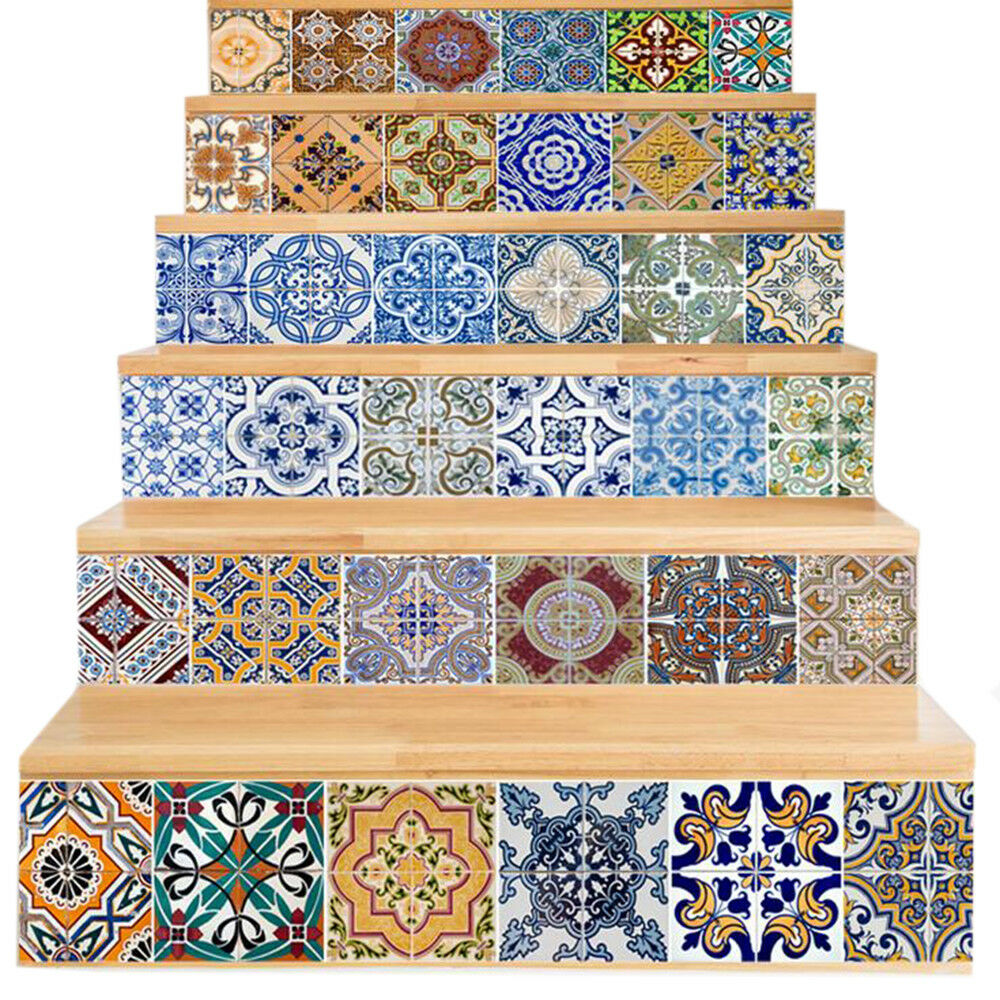 New 3D DIY PVC Waterproof  Stair Decals Wall  Floor Sticker Ceremic sticks QS003