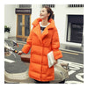 Middle Long Down Coat Woman Casual Coat   orange