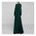 Long Sleeve Big Peplum Chiffon Long Dress Stand Collar    S