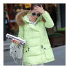 Winter Woman Middle Long Slim Down Coat   green