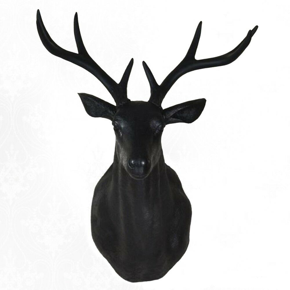Large Size Plastic Deer Head Wall Hanging Decoration black