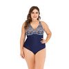 Women Classic Red Blue Blossom Floral Padded One Piece  Swimsuit Padded Bra