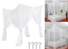 Square Mosquito Net Bed Canopy Fly Screen and Hooks King Size Fly Insect Protect