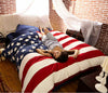 USA Flag Velvet Warm Duvet Quilt Cover Sets Bedding Cover Sets