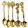 5 Pcs Alloy Vintage Royal Style Bronze Carved Small Coffee Spoon Flatware