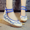 Chinese Ethnic Embroidery Inner high Heel Elevator Cheongsam Dress Shoes Plum