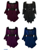 Plus Size Victorian Gothic Sweetheart Bell Sleeves Lace Corset Top T-shirt