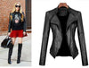 Short-Necked Kunstleder Jacke und Lederjacke für Damen