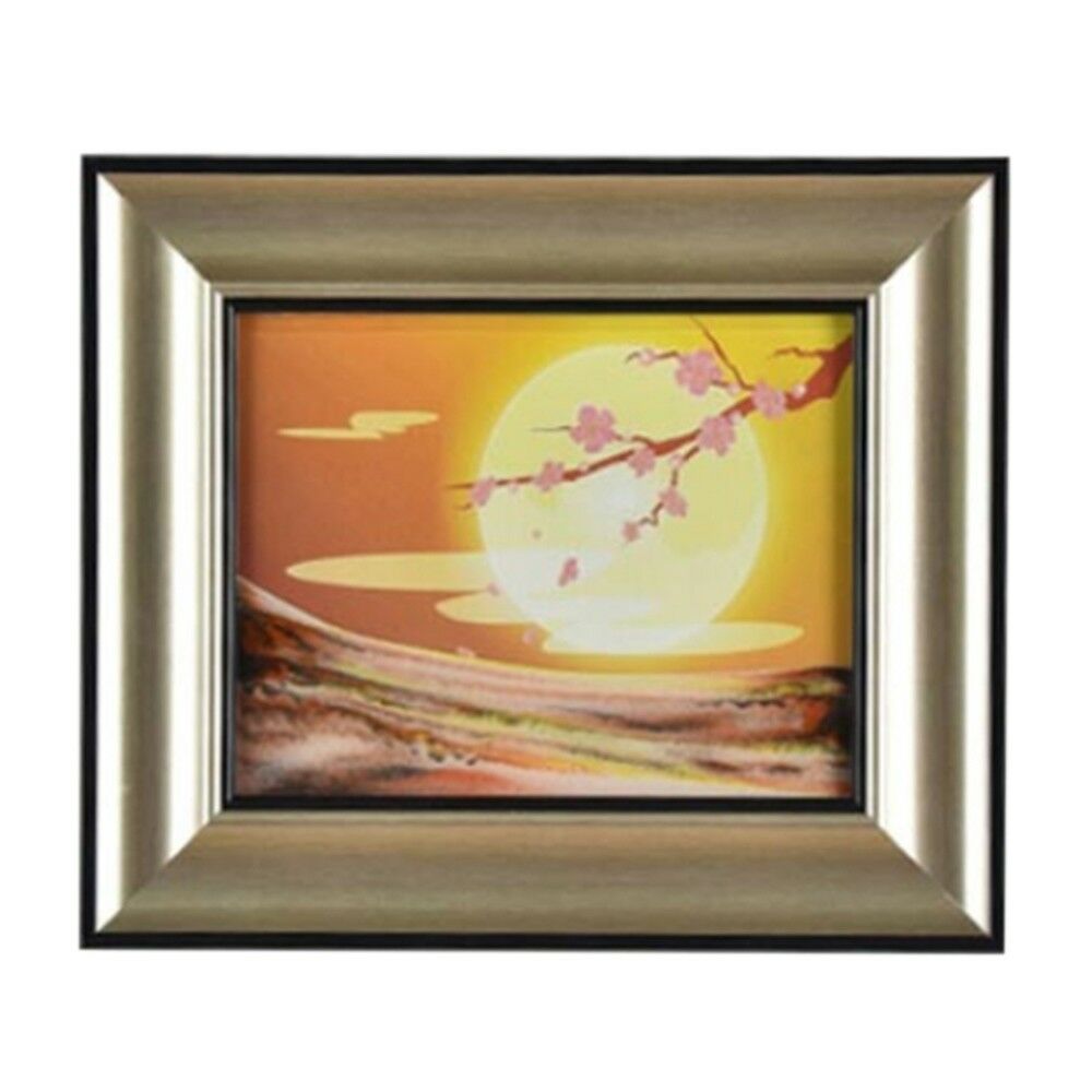 3D Artisitc Moving Sand Glass Art Picture Frame Wall Hanging   blooming flowers