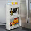 3 Tier Rolling Slide Storage Tower Kitchen Bathroom or Laundry Rack Organizer