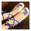 Canvas Old Beijing Cloth Embroidered Shoes   white