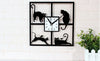 Modisch Kreativ Klein Katze Wanduhr Landschaft Kunst Cartoon Leise