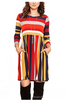 Fashion Multi Stripe Casual Long Blouse Shirt Top One-Piece Dress
