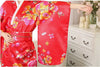 Vintage Rétro de Luxe Japonais Vêtement Kimono Costume Cosplay Yukata Robe Rouge