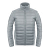 Light Thin Down Coat Man Stand Collar Winter Plus Size   light grey