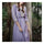 Mercerized Cotton Embroidery Craft Vintage Long Dress    violet   S