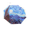 Van Gogh Pintura Al Óleo Paraguas Recreative Three-Fold para Sunny y Lluvia