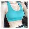 Breathable Dry Fast Woman Shockproof Running Vest Wireless Yoga Bra   blue