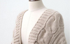 Femmes Printemps Automne Fall Câble Décontracté Cardigan Pull Chauve-Souris