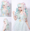 COSPLAY Lolita 55cm Long two hair clips pink mixed Wig hair piece