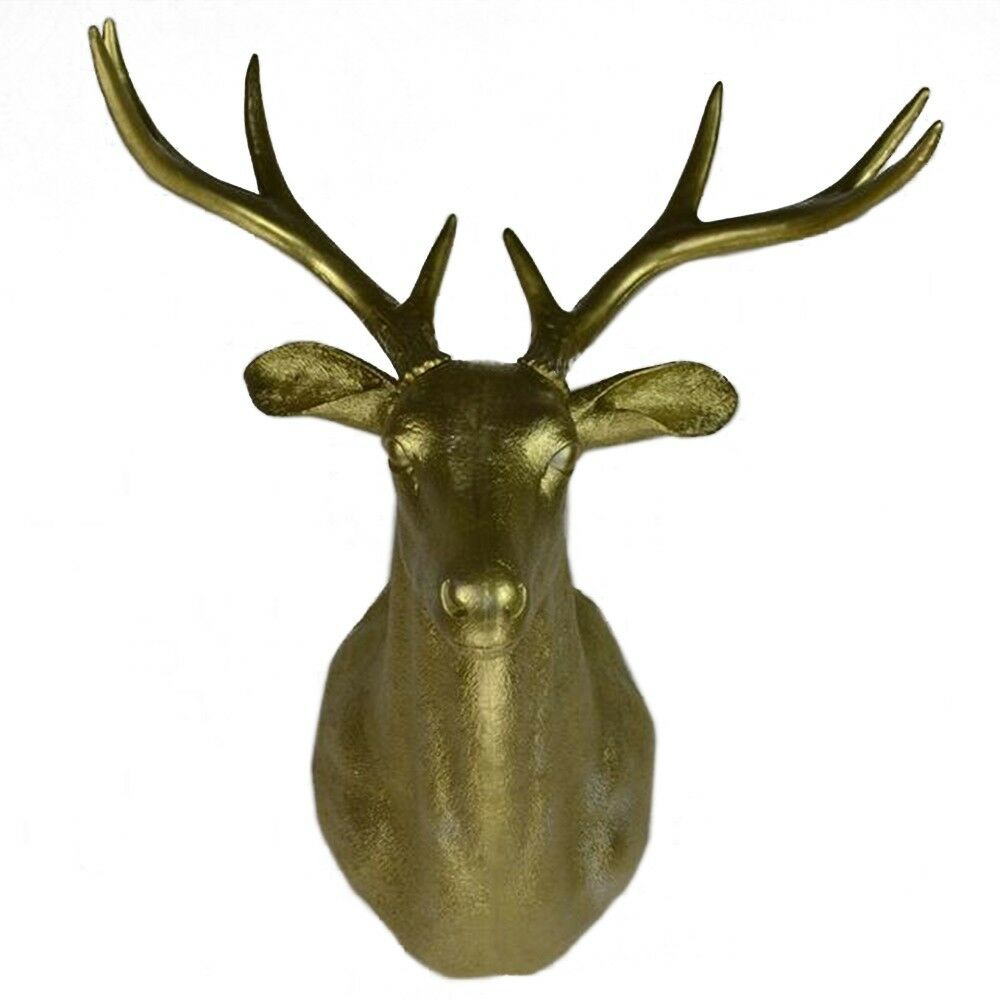 Large Size Plastic Deer Head Wall Hanging Decoration golden