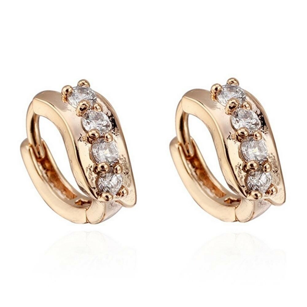 Earrings 18K Gold Galvanized Zircon