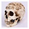 Engraved Flower Top Grade Skull Statue Human Skeleton Halloween