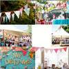 Cotton Cloth Hang Stripe Pennant Birthday Party Decoration Children Party Venue