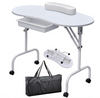 Foldable Manicure Table with Wrist Cushion Drawer and Carry Bag
