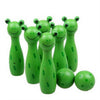 Wooden Animal Bowling Ball SET Game Baby Intellectual Toy Children 6 Pins 2 Ball