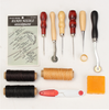 13pcs Mango Madera Cuero Manualidades Kit de Herramientas Piel Coser a Mano