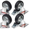 75mm 3” Caucho Rueda Giratoria 4 Unidades Kit
