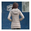 Light Thin Down Coat Woman Middle Long Hoodied Bust 116cm