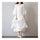 Mori Girl Silk Cotton Plate Button Dress  white   M