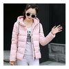 Con Capucha Plumón Mujer Corto Elegante Estilo Holgado Rosa
