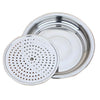 Stainless steel disc tray dumplings vegetable dish steamed dish draining double