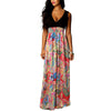 Summer Deep V Sleeveless Sexy floral insert long Maxi dress