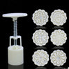 Round Shape Moon Cake Pastry Mold Hand Pressure 30g One Barrel 6 Flower Piece Ba