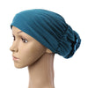 Dignified Muslim Scarf Kerchief Hat Flower Casual   peacock