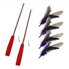 Perla Plumas Pájaro Grande Juguete Tease Stick 2 Piezas