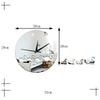 Swan Mirror Wall Clock Kid Room DIY Creative Sticking