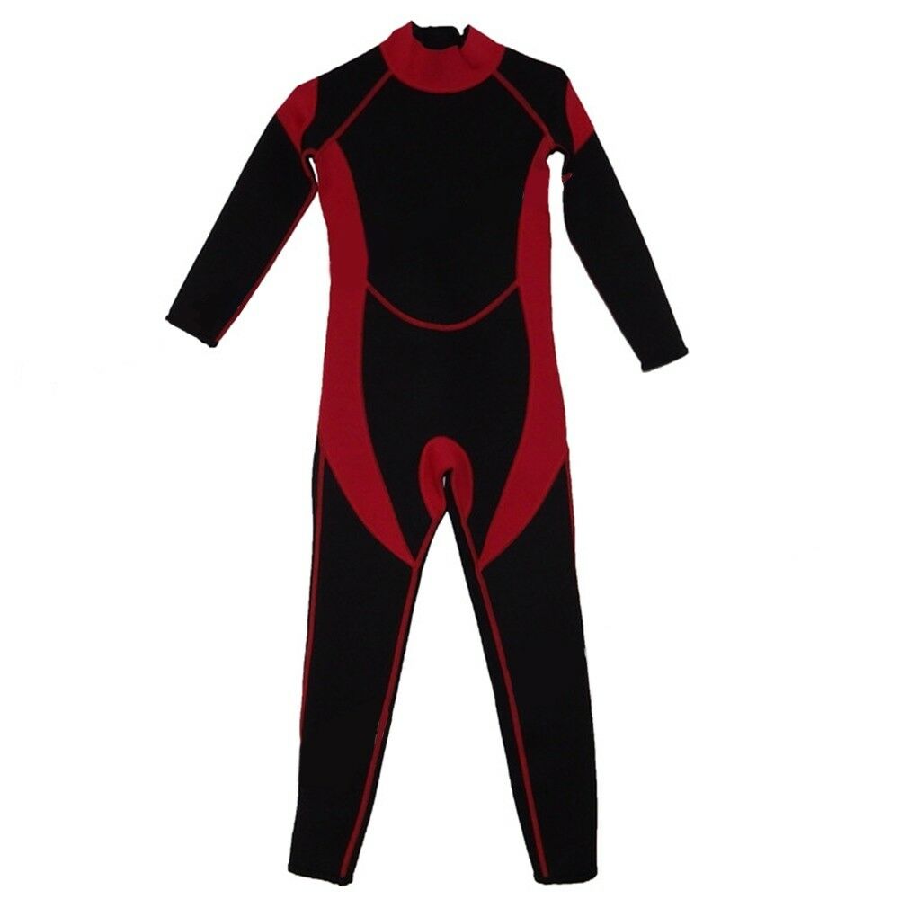M014 M015 M016 Child One-piece Diving Suit 2.5mm Surfing Wetsuit   black red   2
