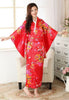 Vintage Rétro de Luxe Japonais Vêtement Kimono Costume Cosplay Yukata Robe Rouge