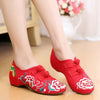 Old Beijing Cloth Shoes Summer National Style Embroidered Shoes red