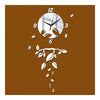 Horloge Murale Salle à Manger Décoration Miroir Feuille Argent