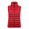 Down Coat Woman Short Slim Thin Light Plus Size Waistcoat   red