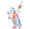 Aufblasbar Einhorn Kostüm Reite Neuheit Verkleidung Kostümparty Outfit Lüfter