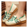 Flax Brodé Vieux Beijing Chiffon Chaussures Vert