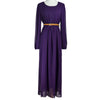 Musulmane Mousseline de Soie Robe Longue Sunday Vêtements Robe avec Ceinture