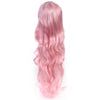 90cm Down To Cintura Cosplay Anime Peluca Rosa Largo Dedo Cabello Ondulado Tapa